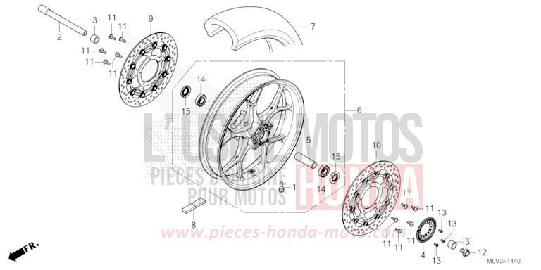 ROUE AVANT de CB1000F "Big One" GRAPHITE BLACK (NHB01) 2026